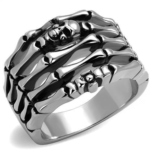 Men's stainless steel epoxy ring TK2512 with a high-polished finish and jet black color.