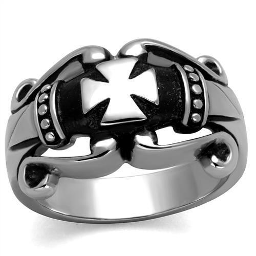 Men's stainless steel ring with a high polished finish, featuring a minimalist no stone design.