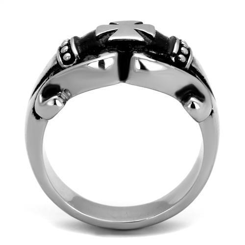 Men's stainless steel ring with a high polished finish, featuring a minimalist no stone design.