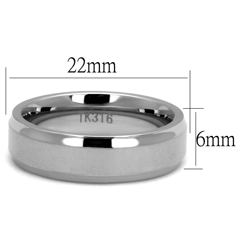 Men's stainless steel ring with a high polished finish, featuring a minimalist design without any stones.