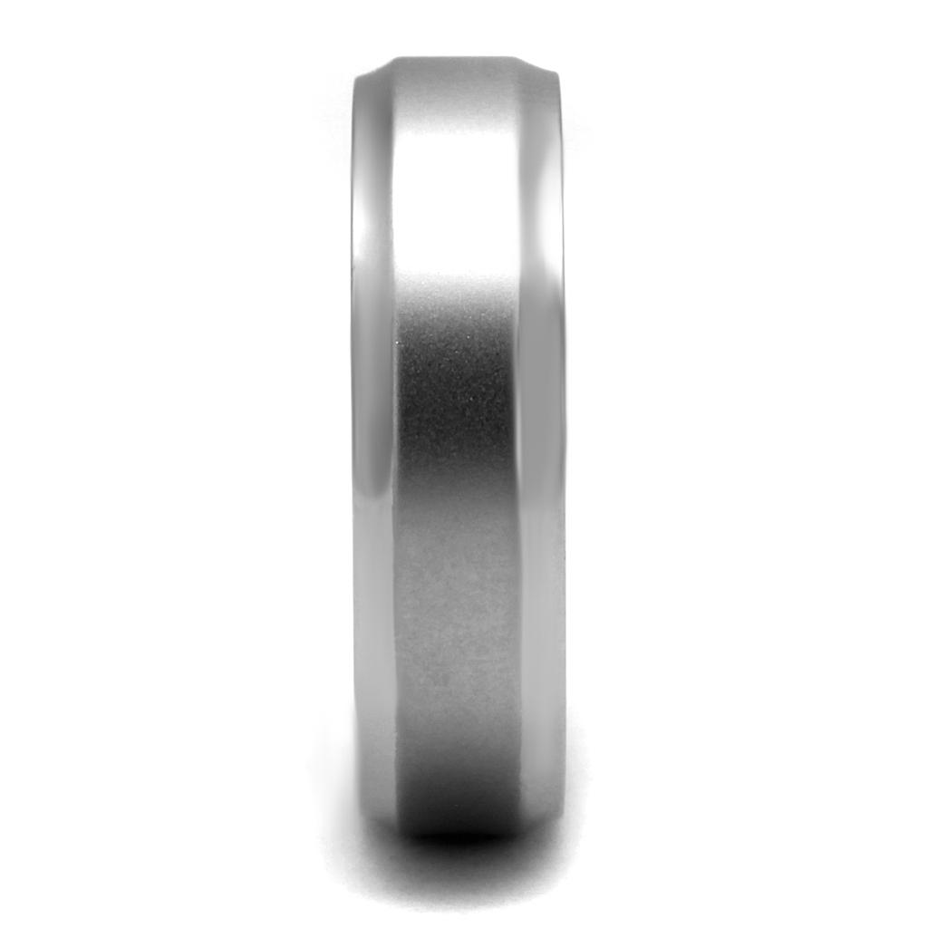 Men's stainless steel ring with a high polished finish, featuring a minimalist design without any stones.