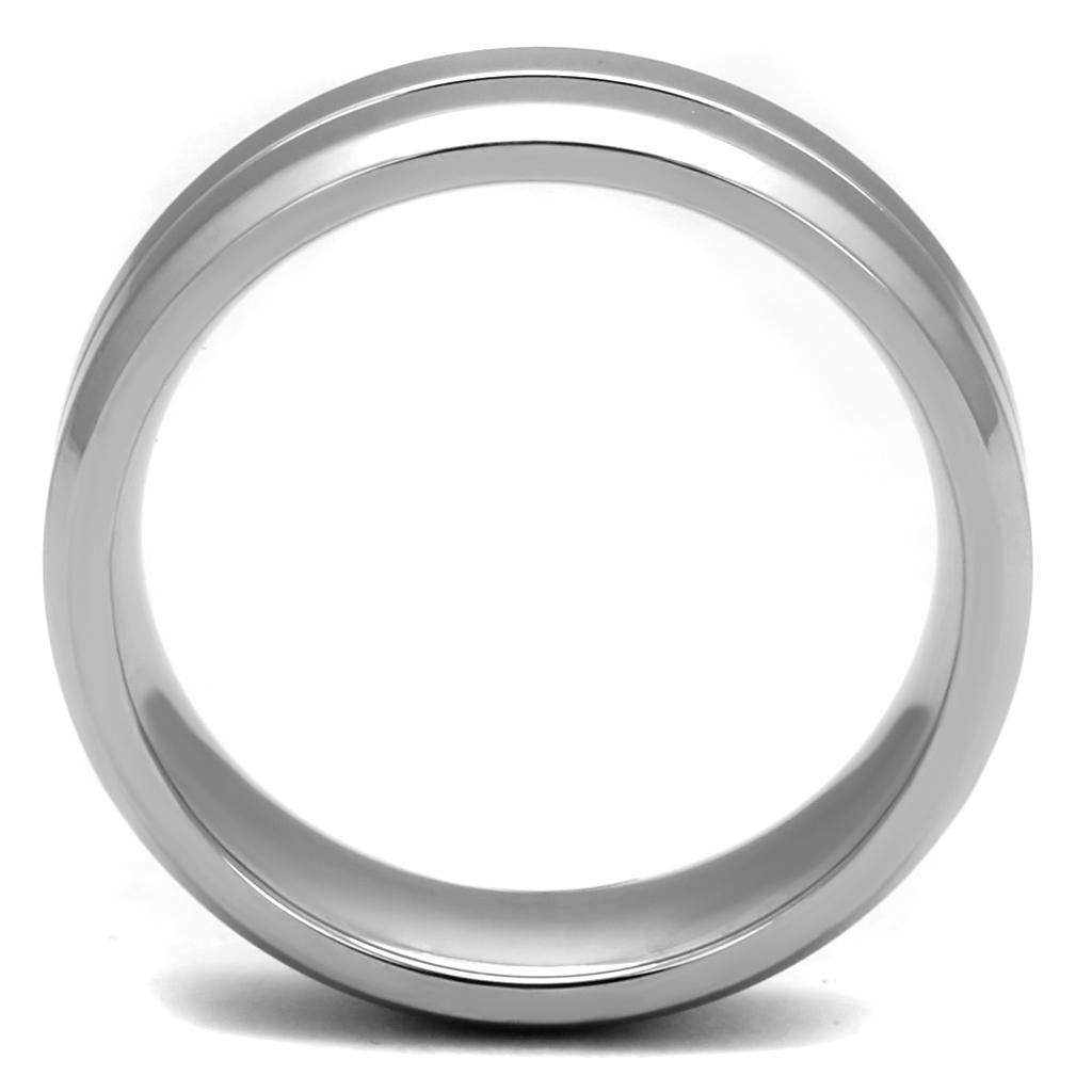 Men's stainless steel ring with a high polished finish, featuring a minimalist no stone design, perfect for everyday wear.