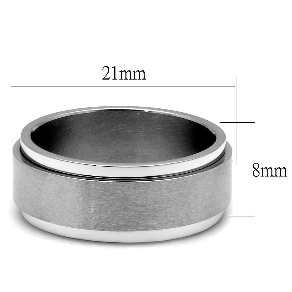 Men's stainless steel ring with a high polished finish, featuring a sleek no stone design, perfect for everyday wear.