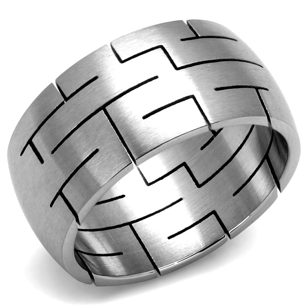 Men's stainless steel ring with a high polished finish, featuring a minimalist design without any stones.