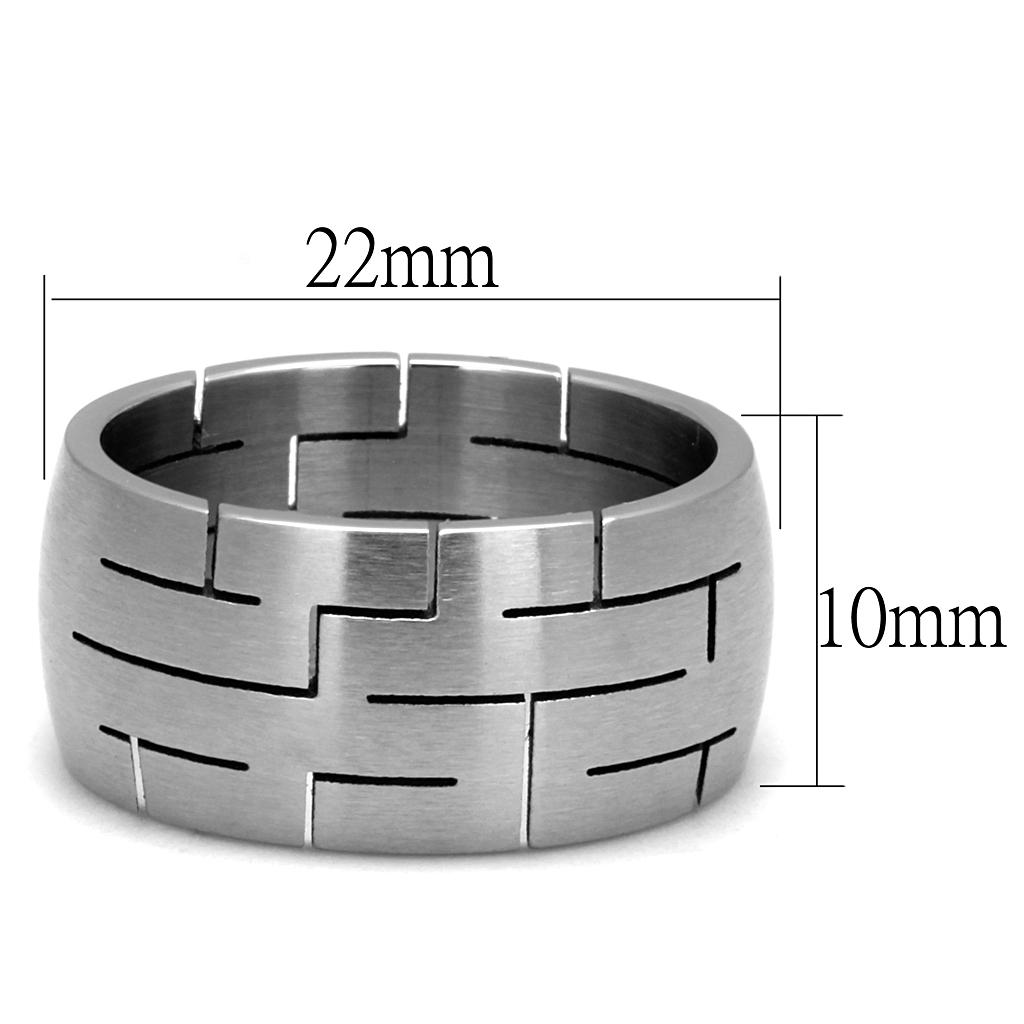 Men's stainless steel ring with a high polished finish, featuring a minimalist design without any stones.