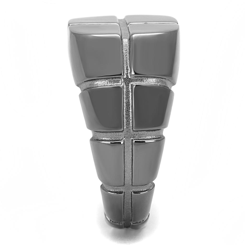 Men's stainless steel ring with IP Light Black finish, featuring a minimalist no stone design.