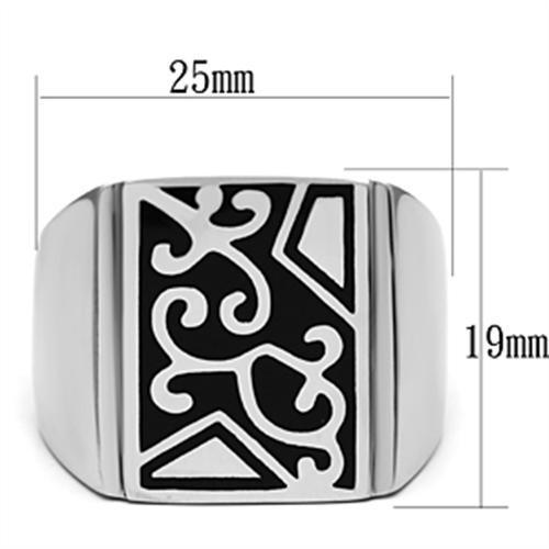 Men's stainless steel ring with a high polished finish, featuring a minimalist design without any stones.