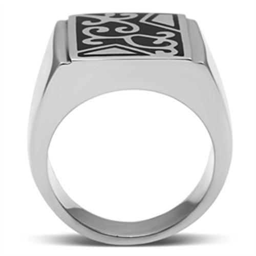 Men's stainless steel ring with a high polished finish, featuring a minimalist design without any stones.