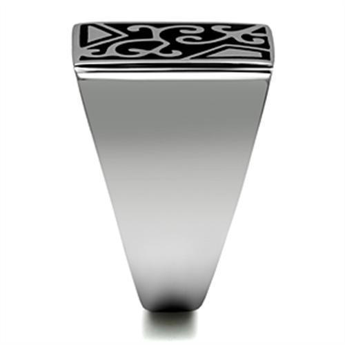 Men's stainless steel ring with a high polished finish, featuring a minimalist design without any stones.
