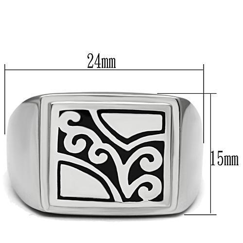 Men's stainless steel ring with a high polished finish, featuring a minimalist design without any stones.