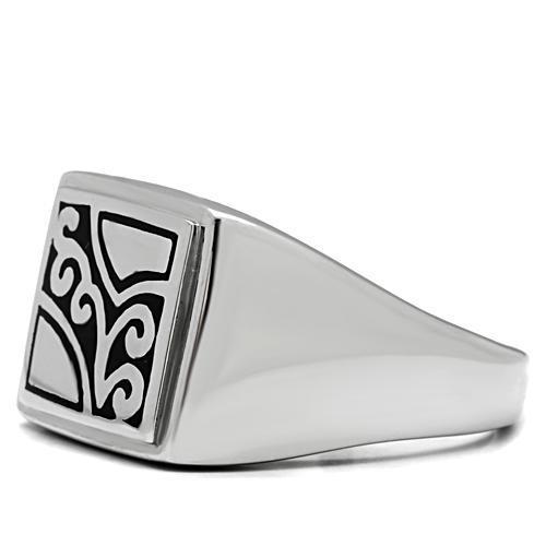 Men's stainless steel ring with a high polished finish, featuring a minimalist design without any stones.