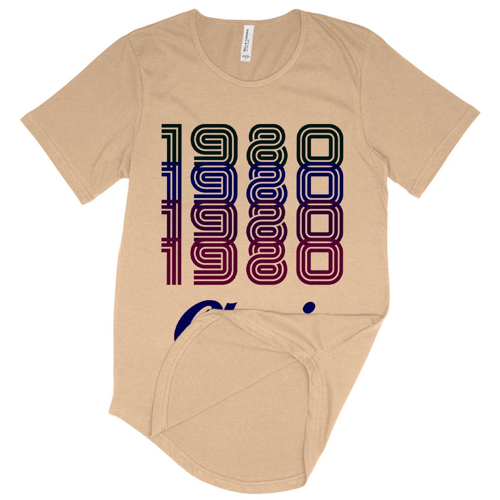 Men's 1980 Classic T-Shirt with Curved Hem in various colors, showcasing its stylish design and comfortable fit.