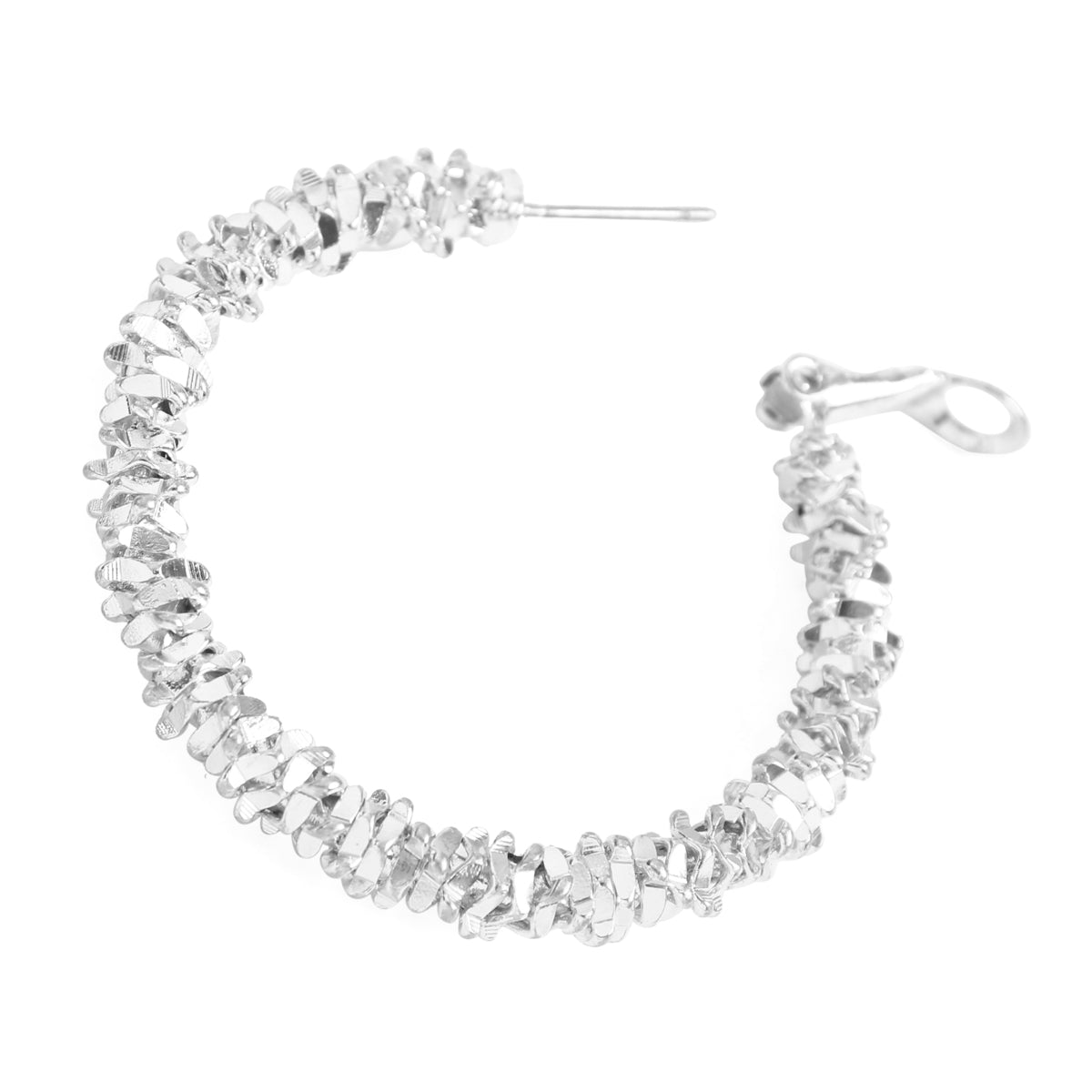 Metal Beads Hoop Earrings by DOBBI in various colors, showcasing their elegant design and 1.5-inch diameter.