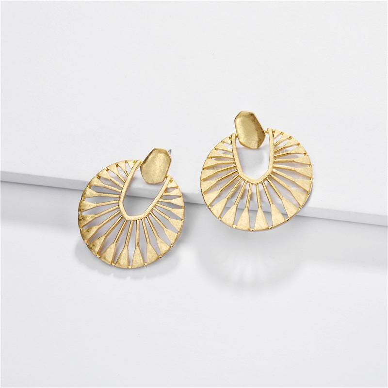 A pair of elegant Metal Post Drop Earrings by DOBBI, showcasing a vibrant color selection and stylish drop design.