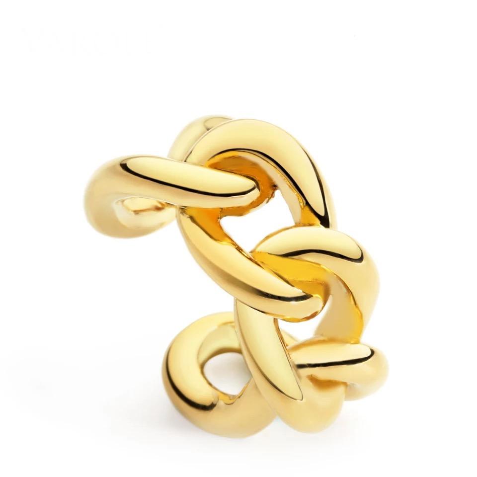 Mira Chain Ring featuring 18k gold plating over stainless steel with a stylish chain design.