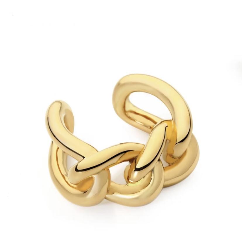 Mira Chain Ring featuring 18k gold plating over stainless steel with a stylish chain design.