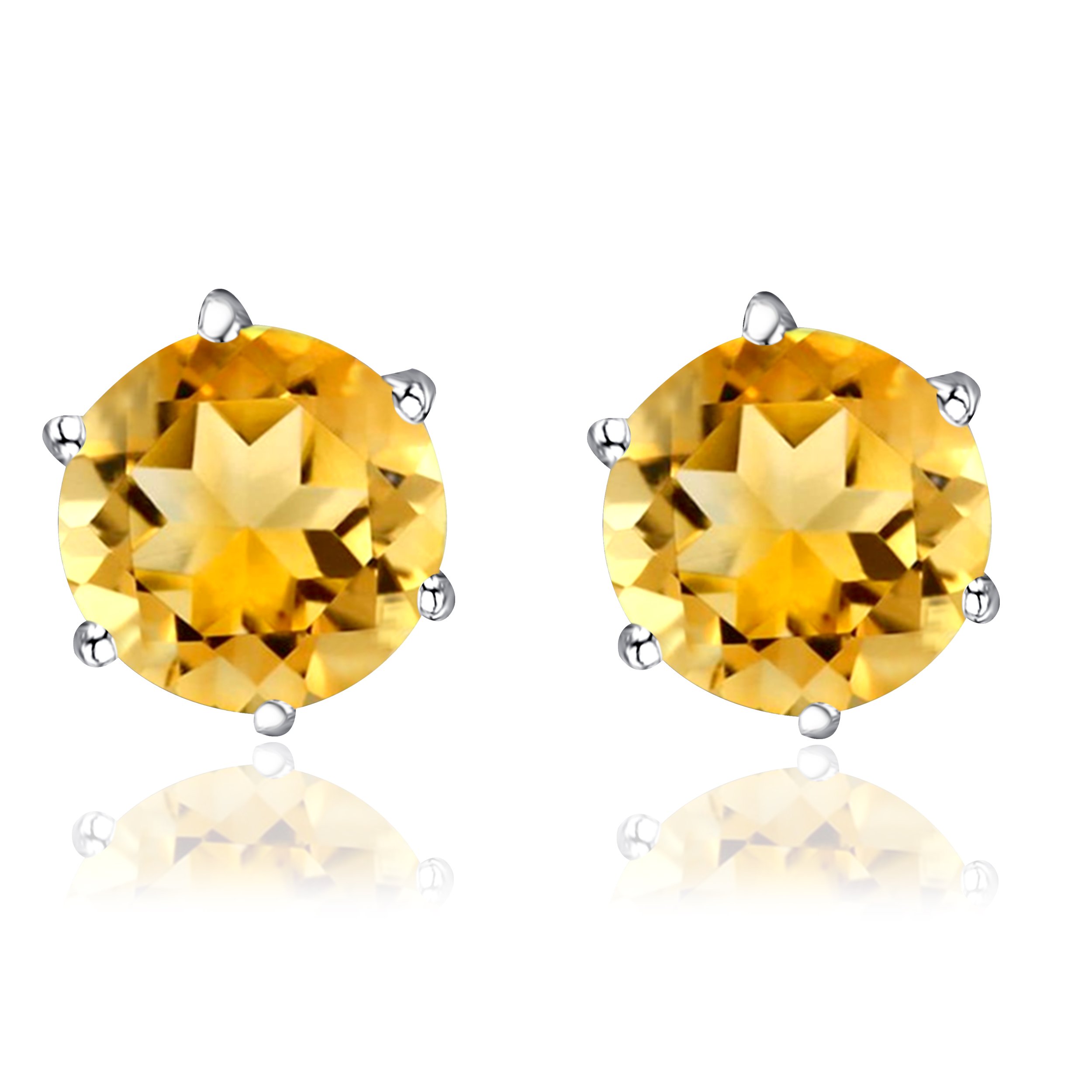 Multi Gemstone Stud Earrings in Sterling Silver featuring vibrant lab-created gemstones set in a high polished finish.