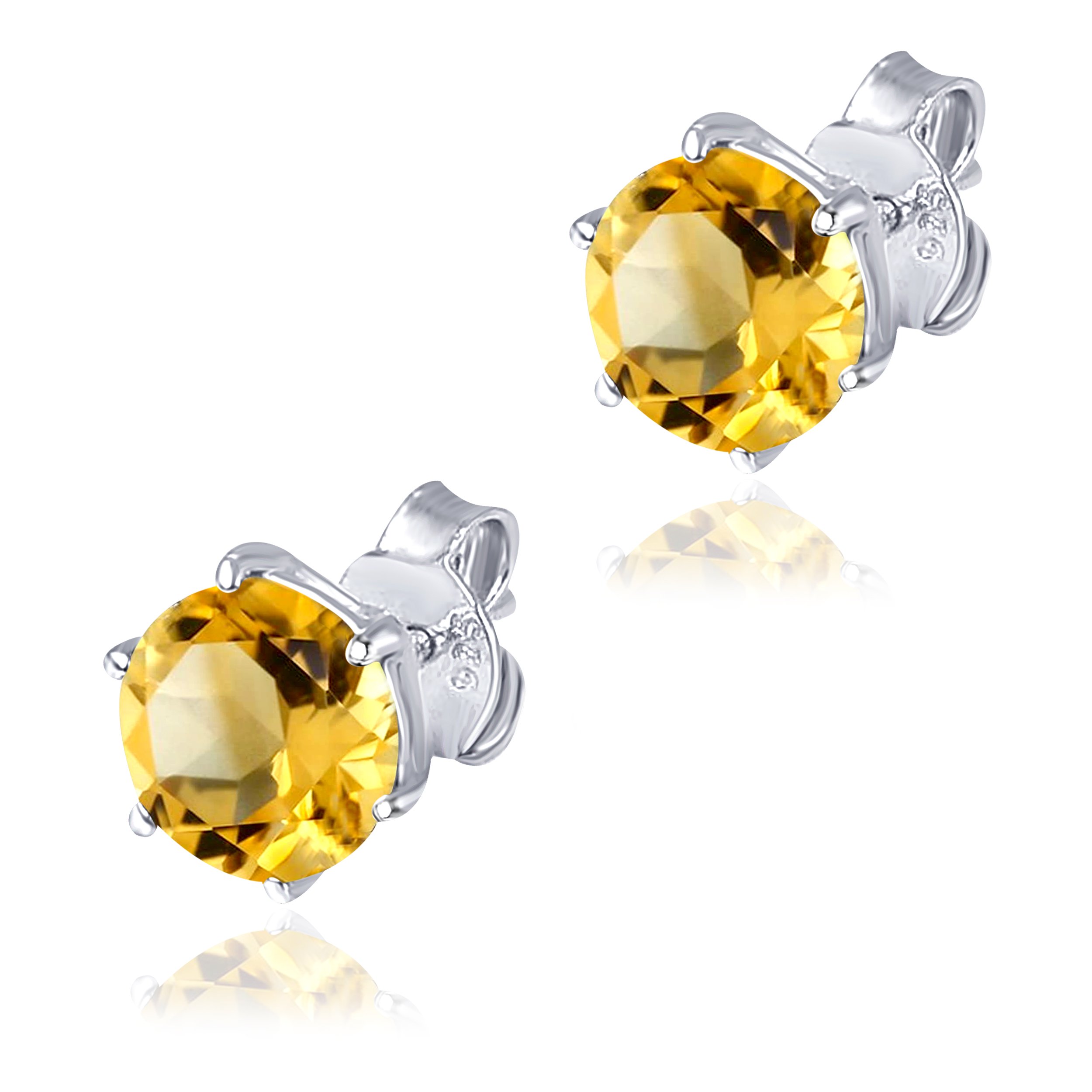 Multi Gemstone Stud Earrings in Sterling Silver featuring vibrant lab-created gemstones set in a high polished finish.