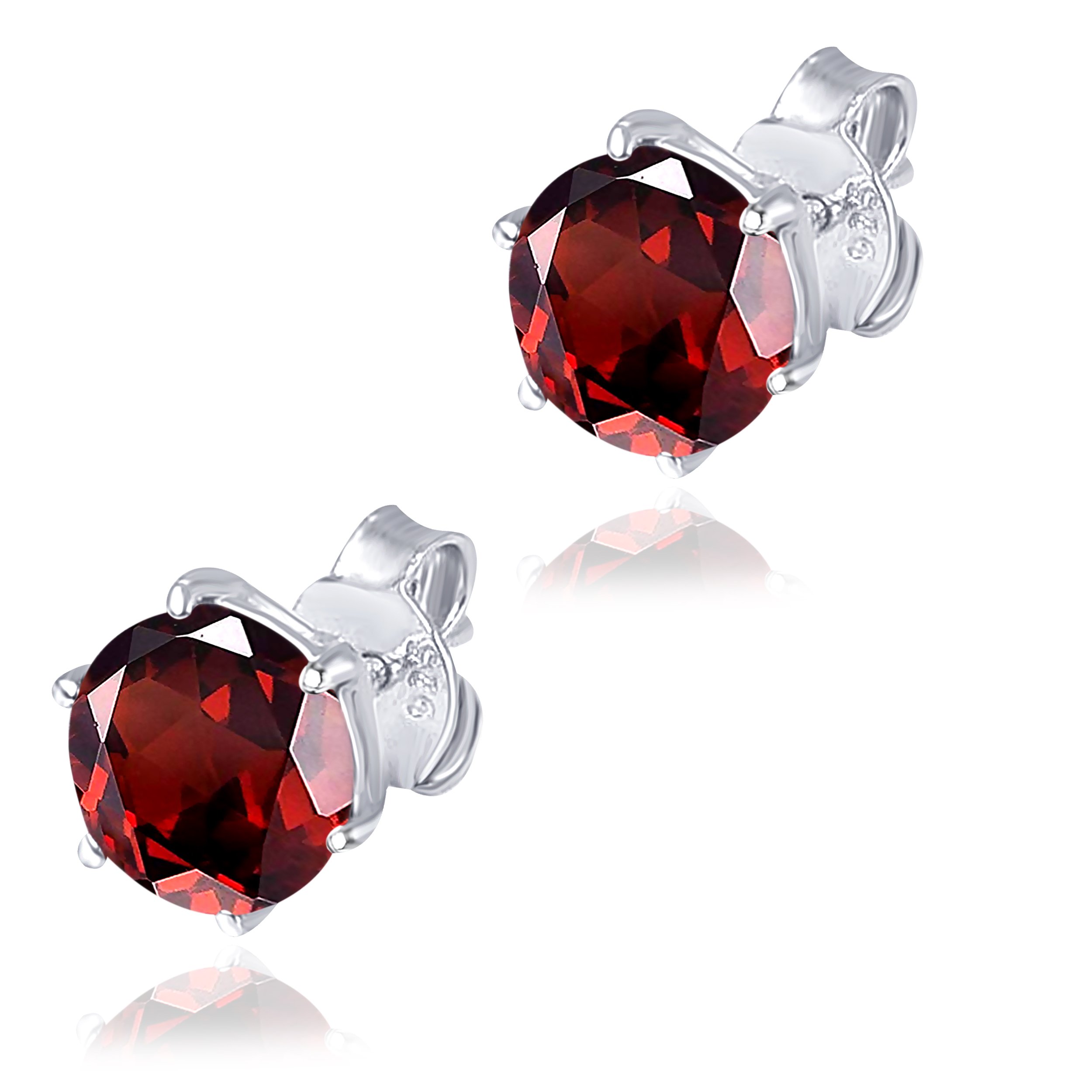 Multi Gemstone Stud Earrings in Sterling Silver featuring vibrant lab-created gemstones set in a high polished finish.