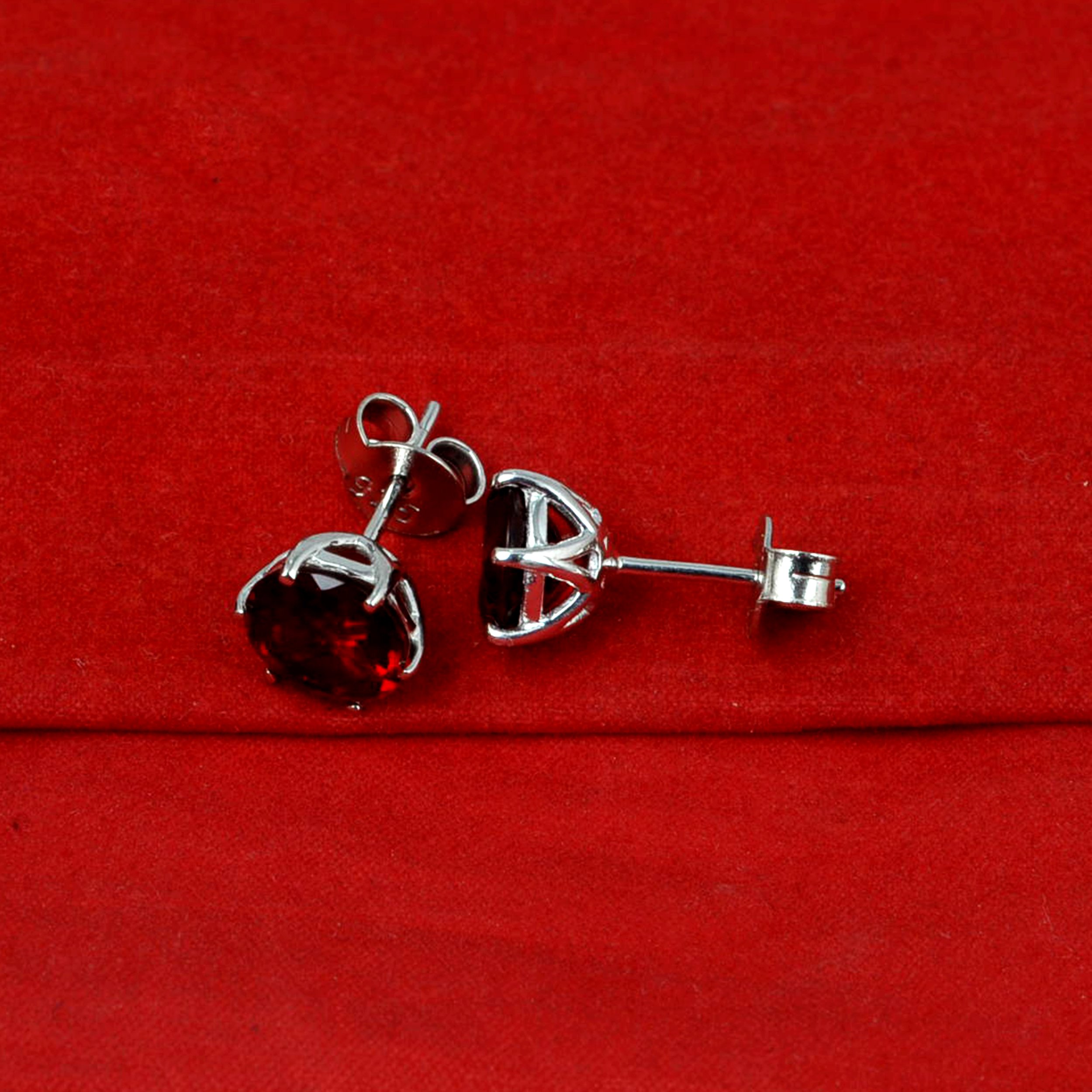 Multi Gemstone Stud Earrings in Sterling Silver featuring vibrant lab-created gemstones set in a high polished finish.