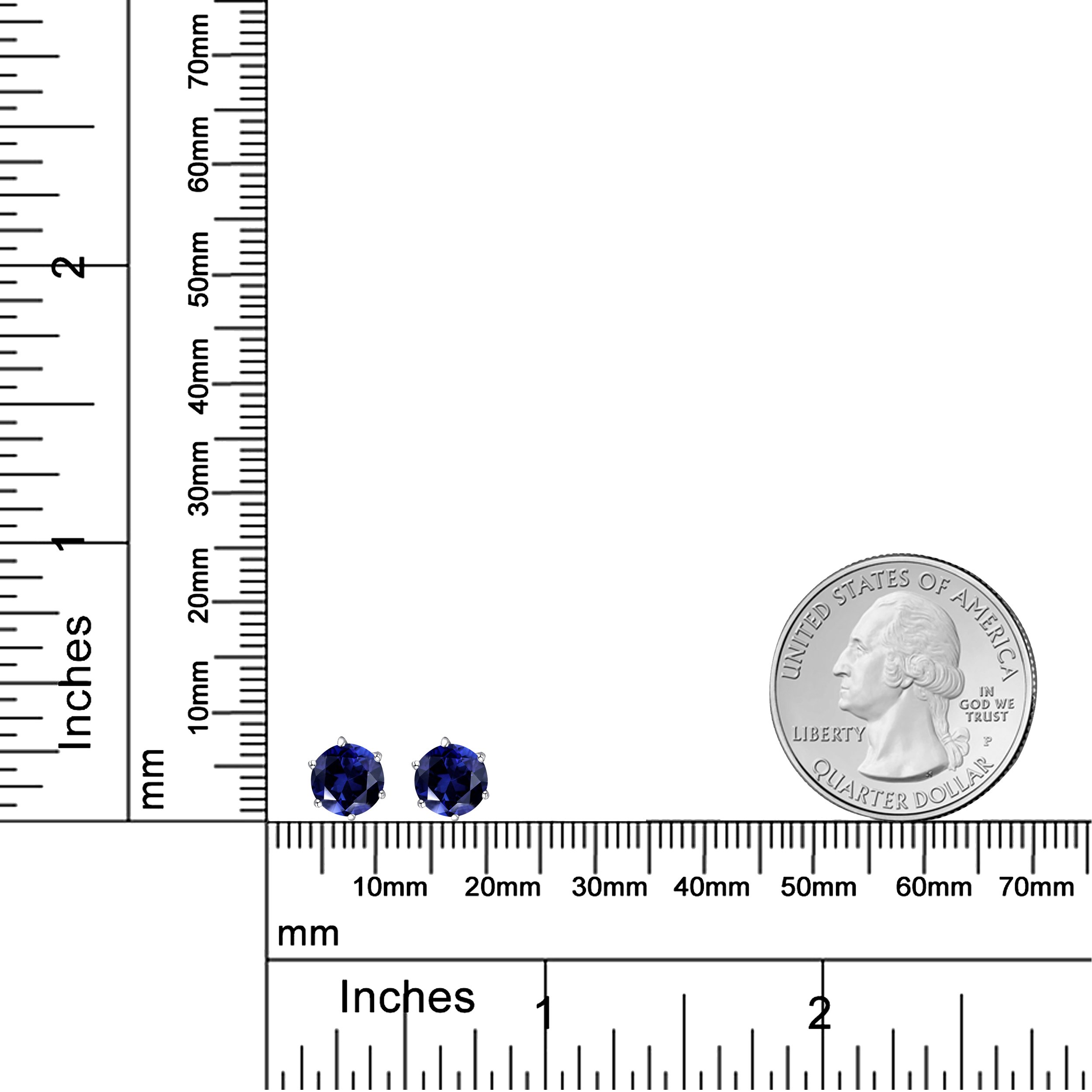 Multi Gemstone Stud Earrings in Sterling Silver featuring vibrant lab-created gemstones set in a high polished finish.