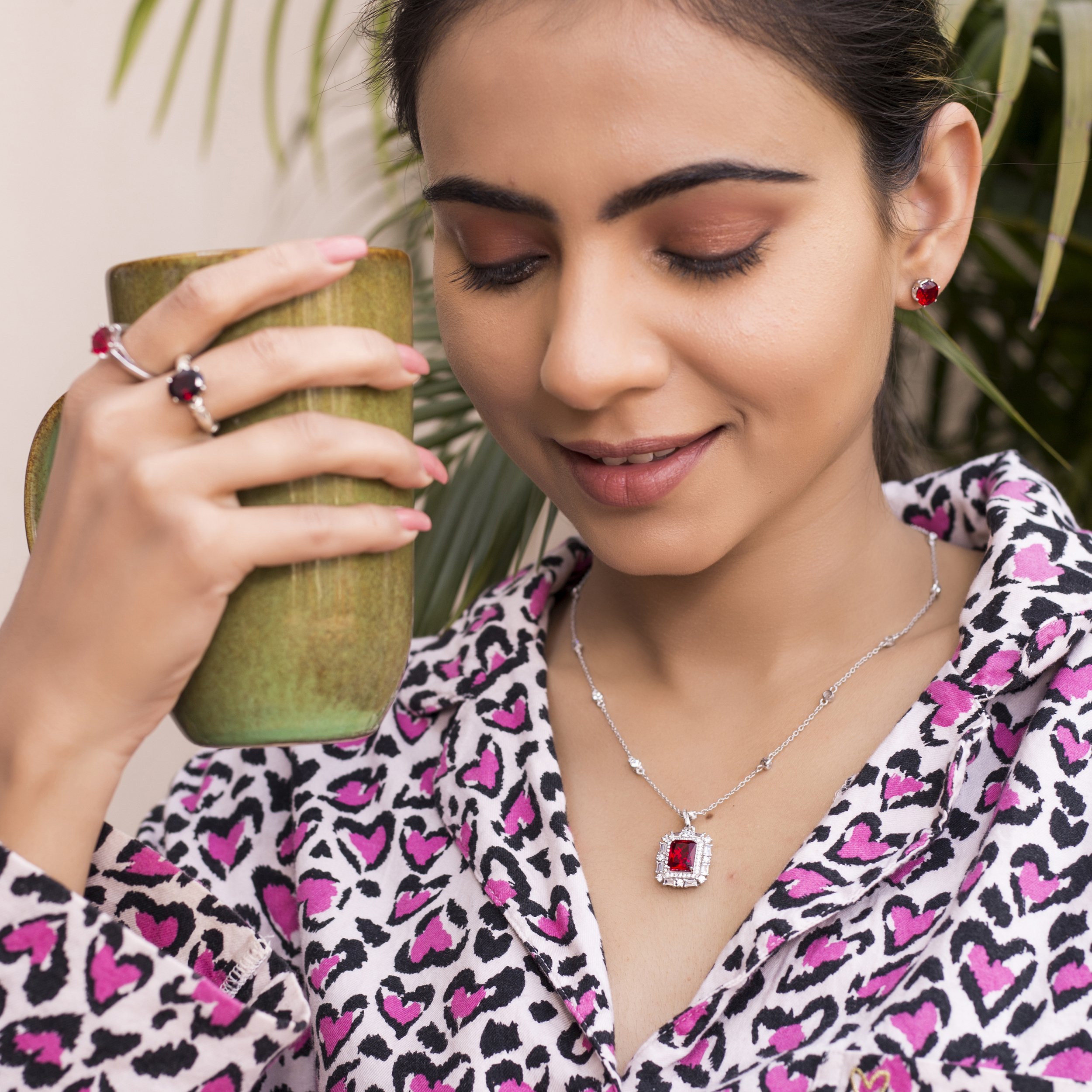 Multi Gemstone Stud Earrings in Sterling Silver featuring vibrant lab-created gemstones set in a high polished finish.