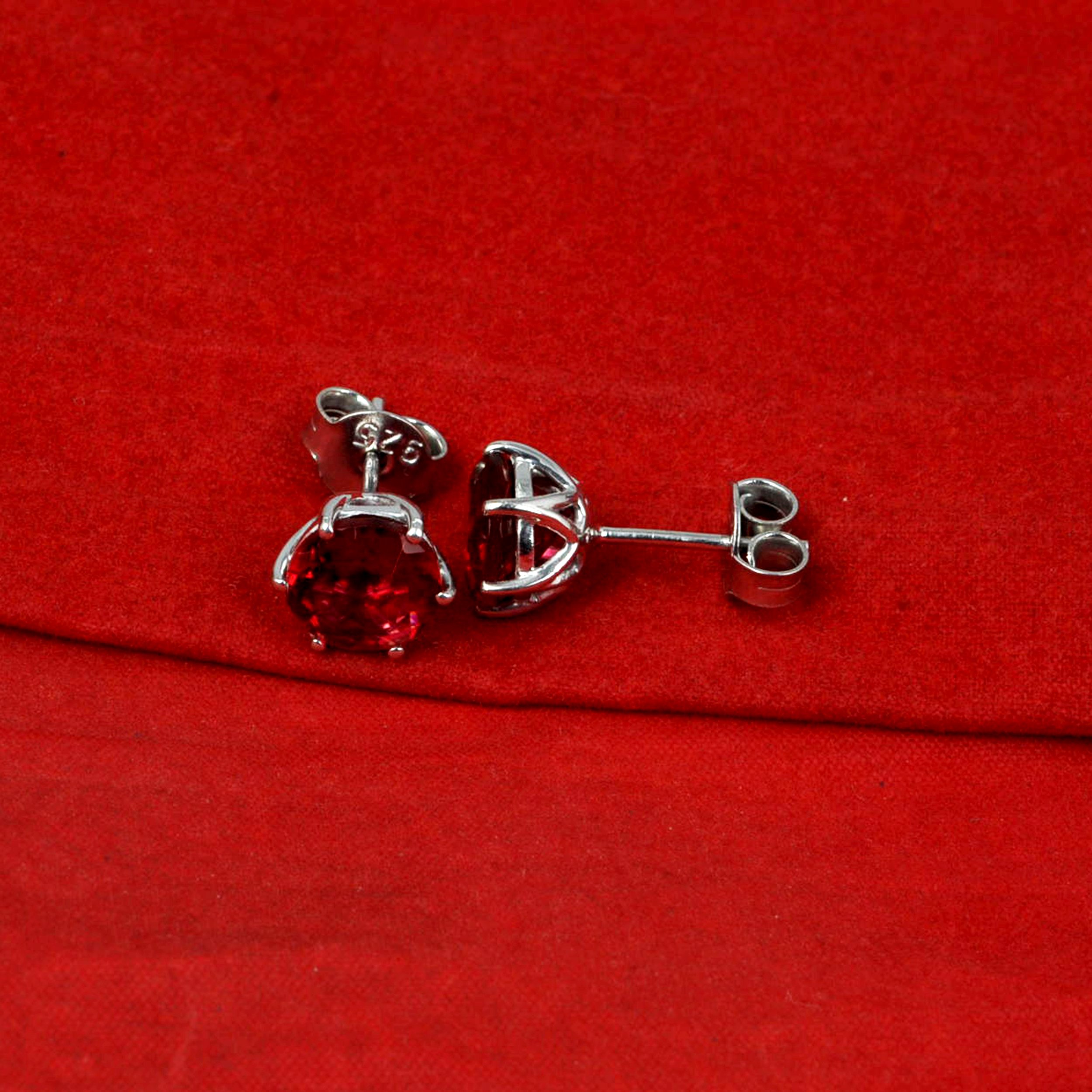 Multi Gemstone Stud Earrings in Sterling Silver featuring vibrant lab-created gemstones set in a high polished finish.