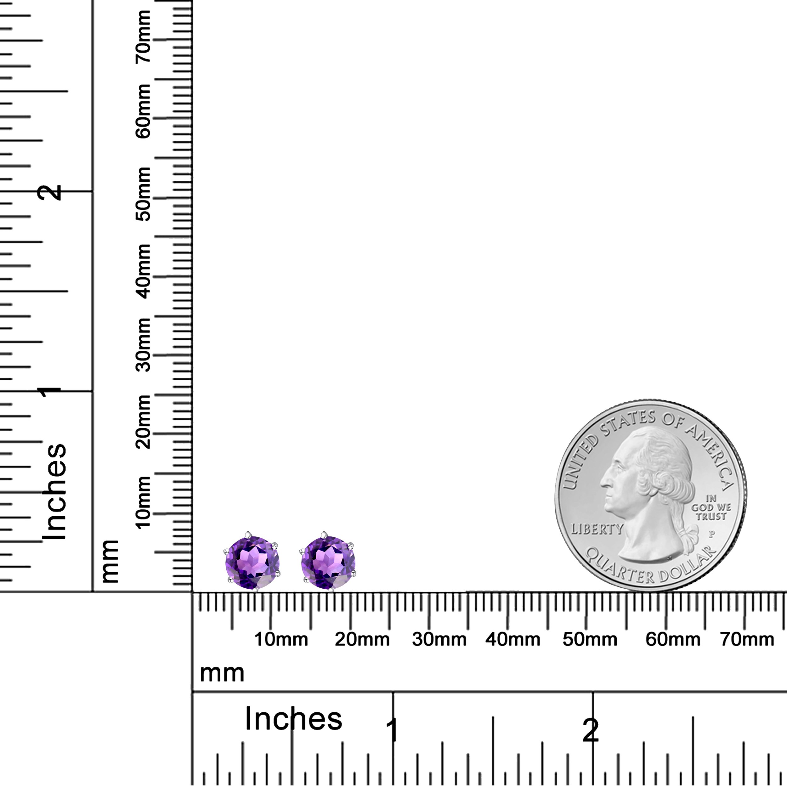 Multi Gemstone Stud Earrings in Sterling Silver featuring vibrant lab-created gemstones set in a high polished finish.