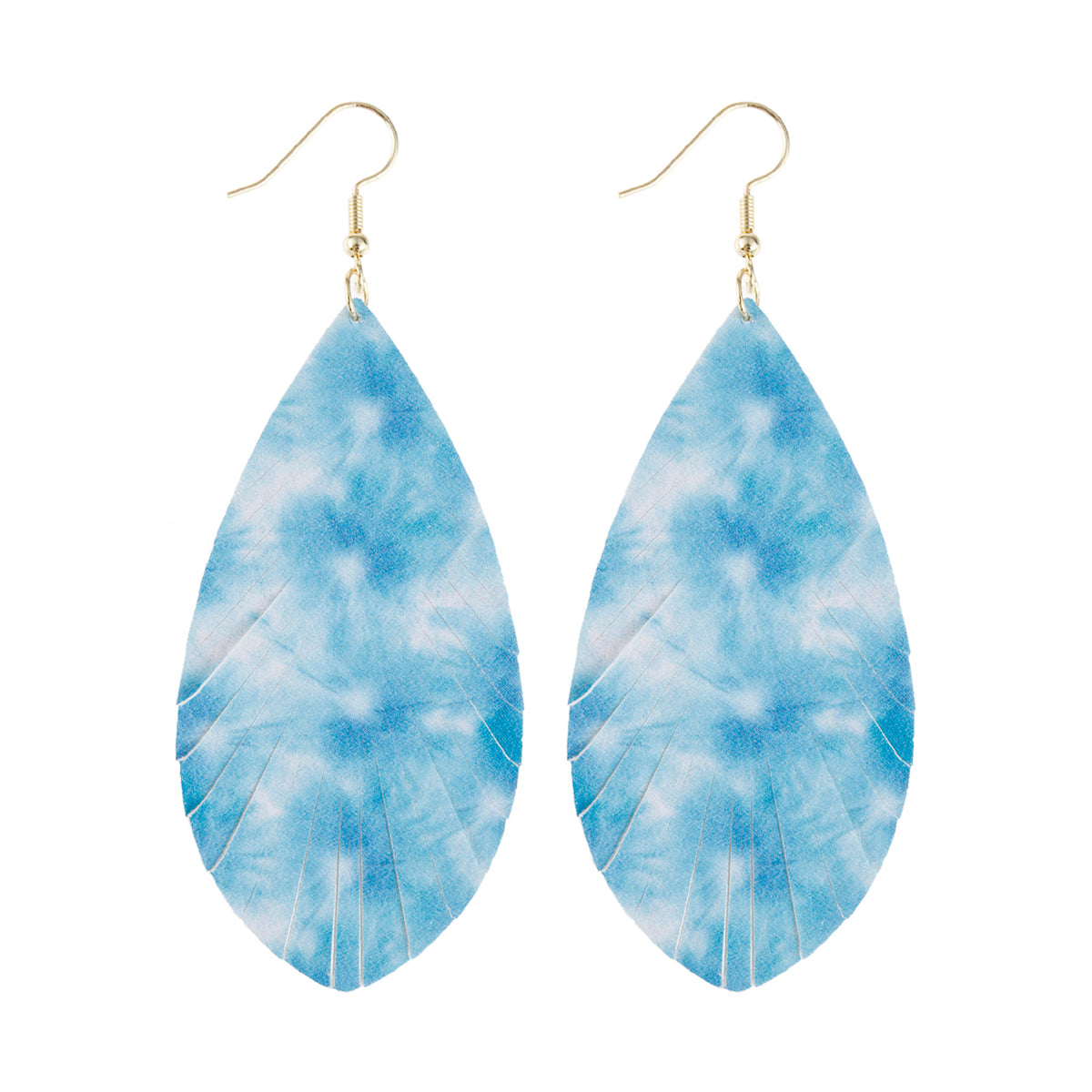 Multicolor Printed Leather Tassel Hook Drop Dangle Earrings featuring vibrant colors and stylish tassel design.