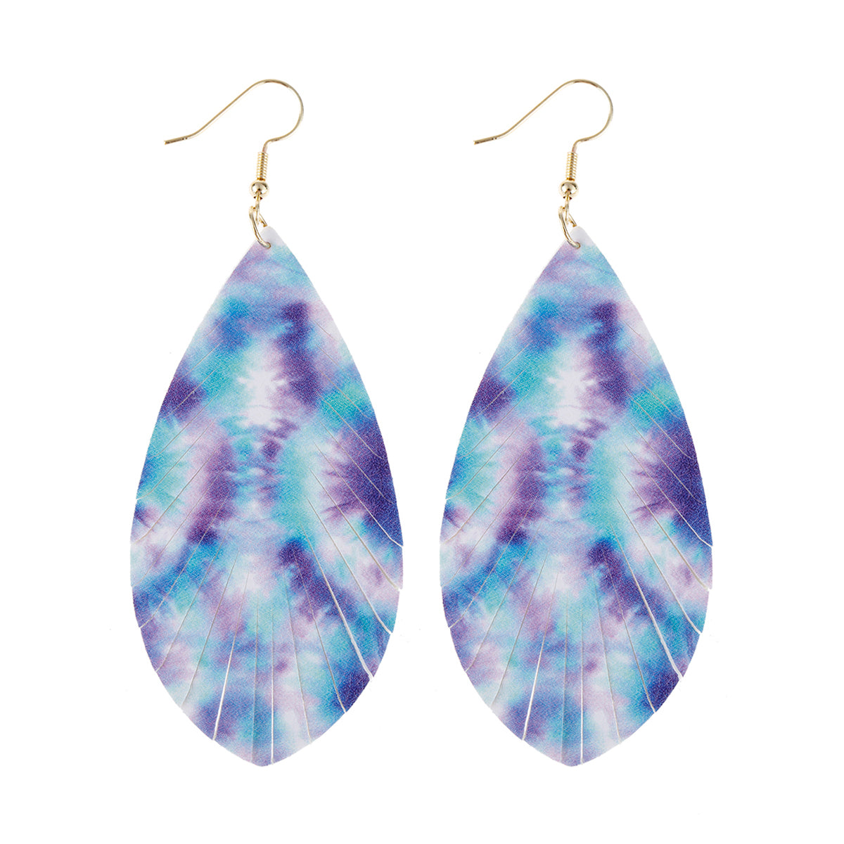 Multicolor Printed Leather Tassel Hook Drop Dangle Earrings featuring vibrant colors and stylish tassel design.