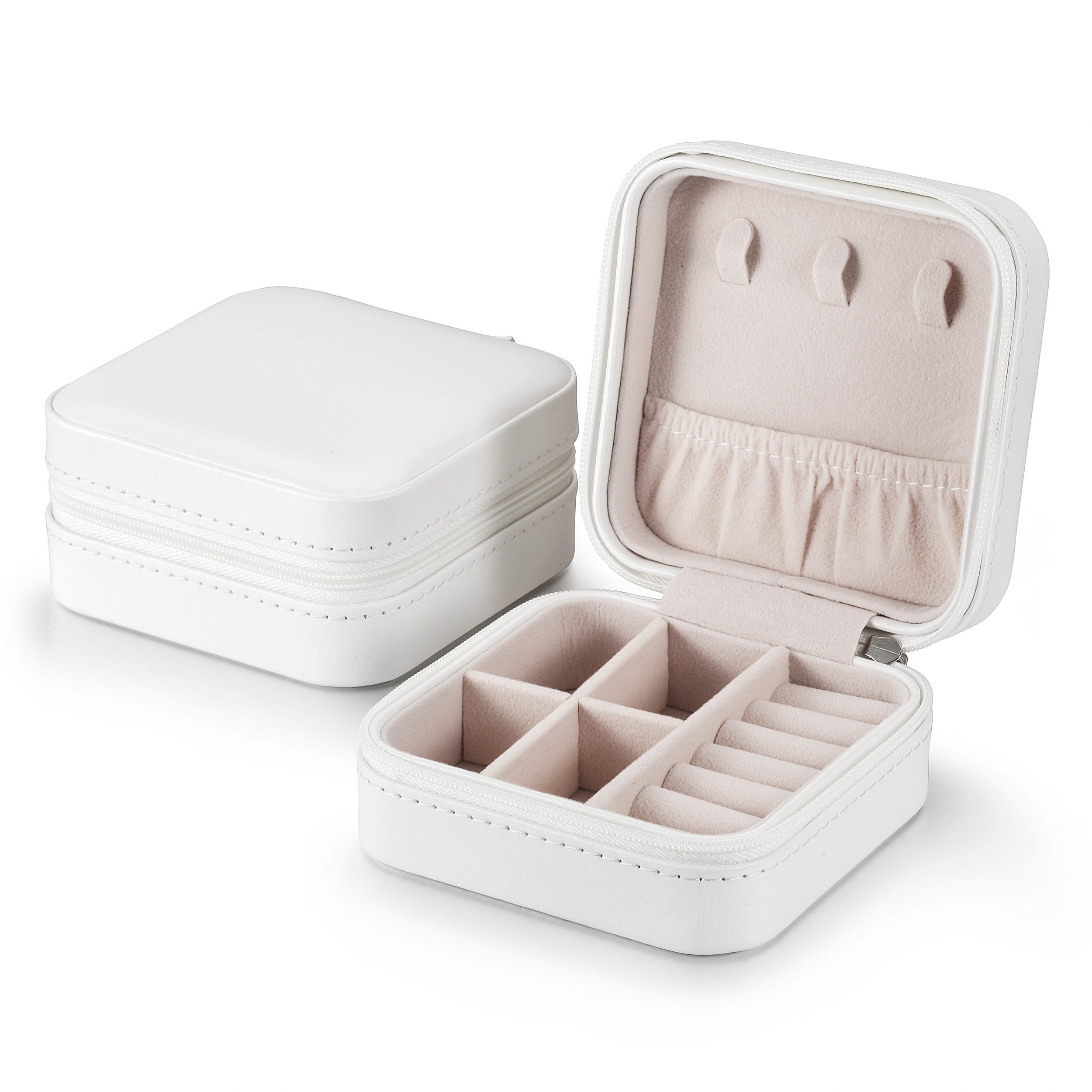 A stylish Multi-Functional Jewelry Box Organizer made of 316L surgical stainless steel with compartments for various jewelry types.