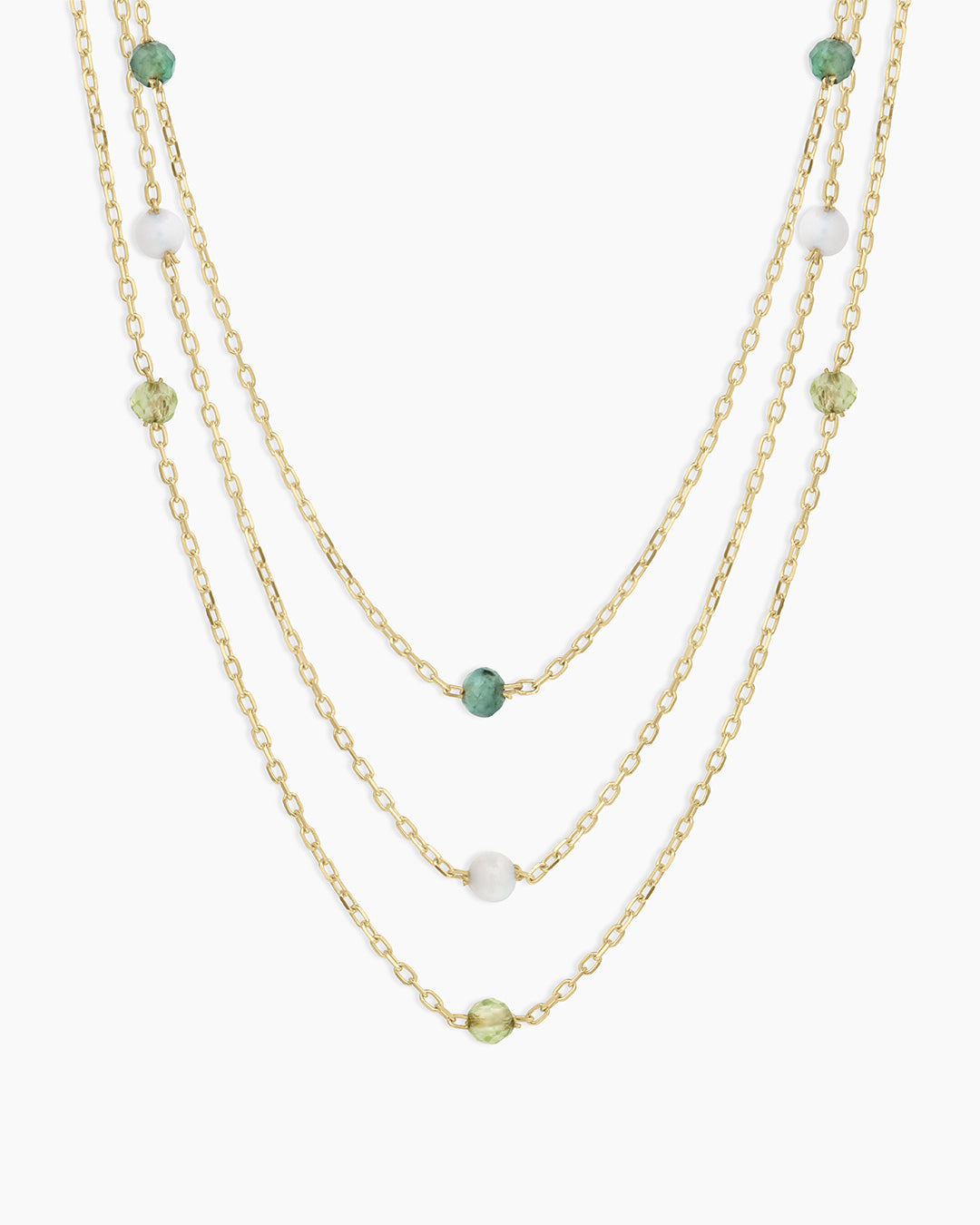 Newport Birthstone Necklace in 14k gold featuring a customizable birthstone pendant, elegantly designed for layering and personal style.