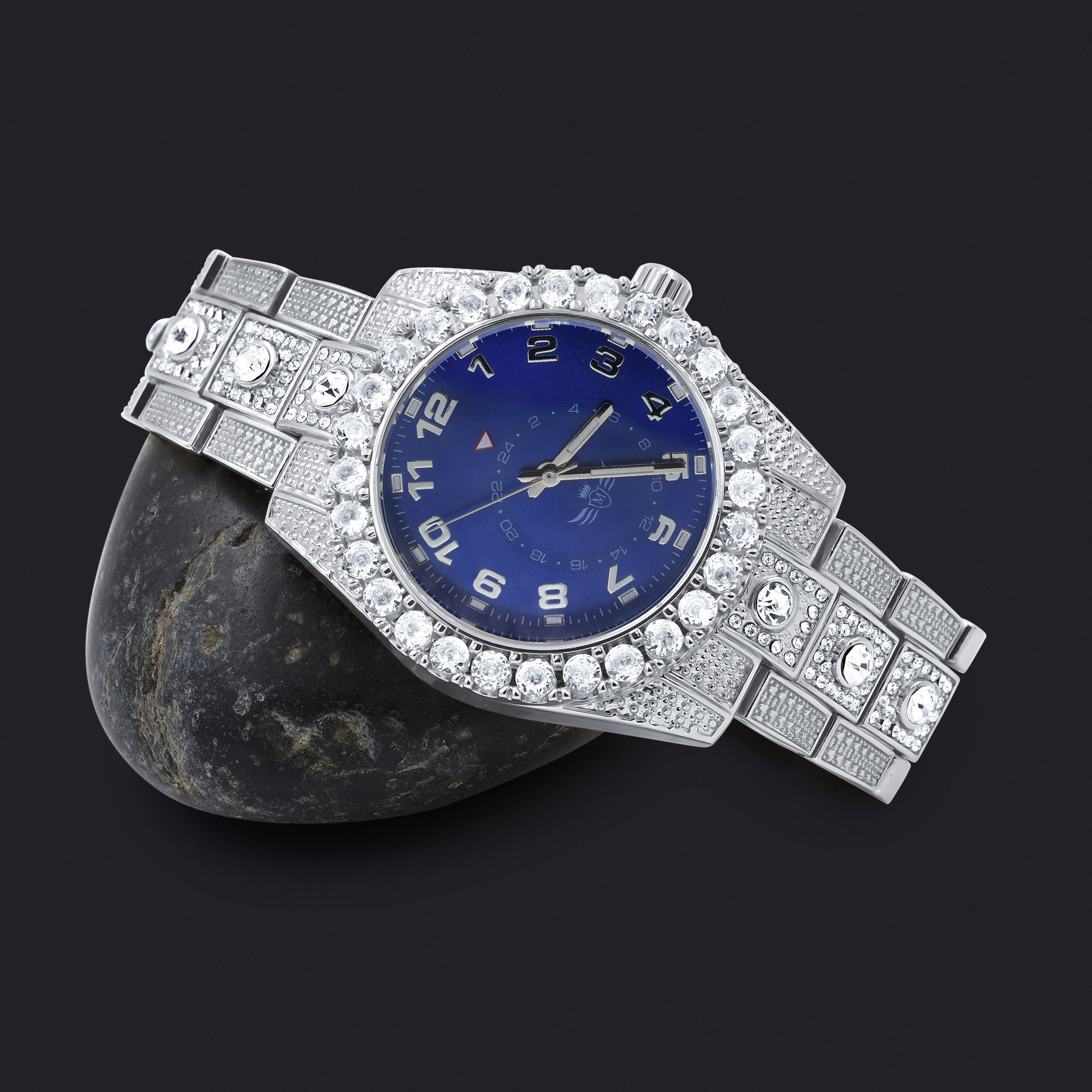 NIGHT SPARKLER Hip Hop Metal Watch featuring a bling design, bold indices, and a stylish crystal bezel.