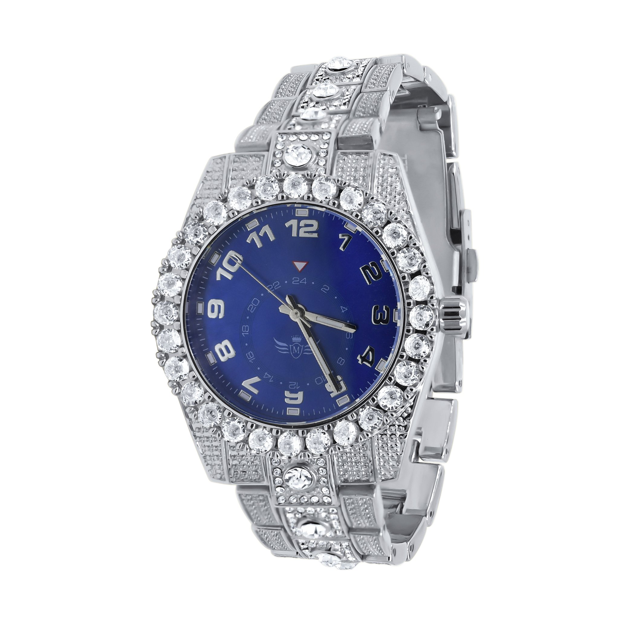 NIGHT SPARKLER Hip Hop Metal Watch featuring a bling design, bold indices, and a stylish crystal bezel.
