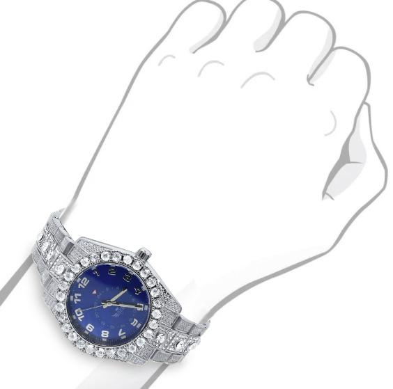 NIGHT SPARKLER Hip Hop Metal Watch featuring a bling design, bold indices, and a stylish crystal bezel.