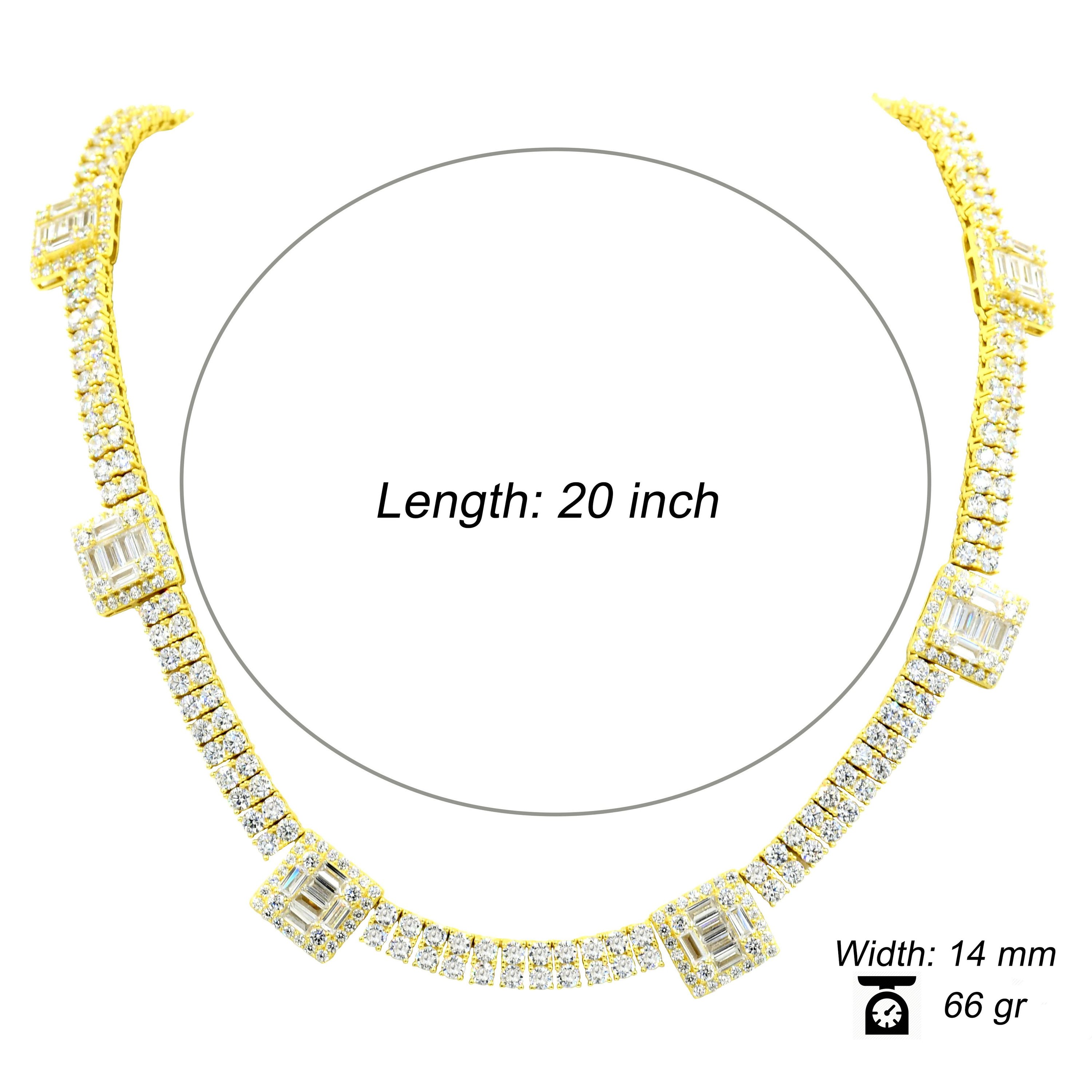 ORNAMENTAL 925 SILVER CHAIN featuring cubic Zirconia, available in gold and rhodium plating, showcasing intricate craftsmanship.