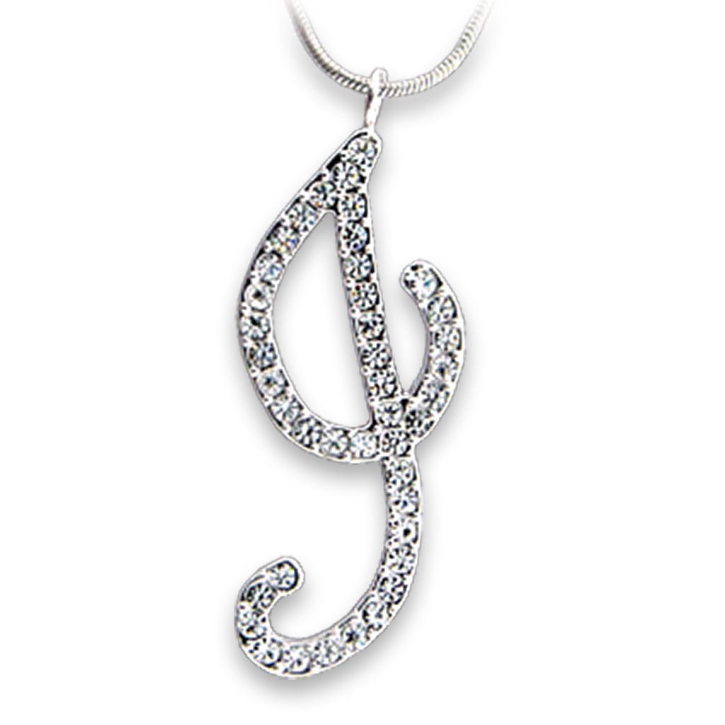 OT121 Rhodium Brass Pendant featuring a clear top grade crystal, showcasing its elegant design and luxurious finish.
