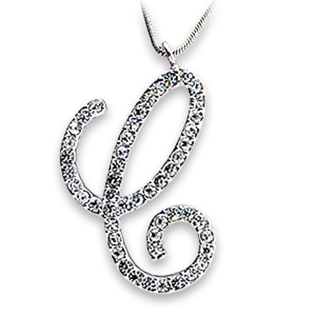 OT116 Rhodium Brass Pendant featuring a clear top-grade crystal, elegantly designed for versatile wear.