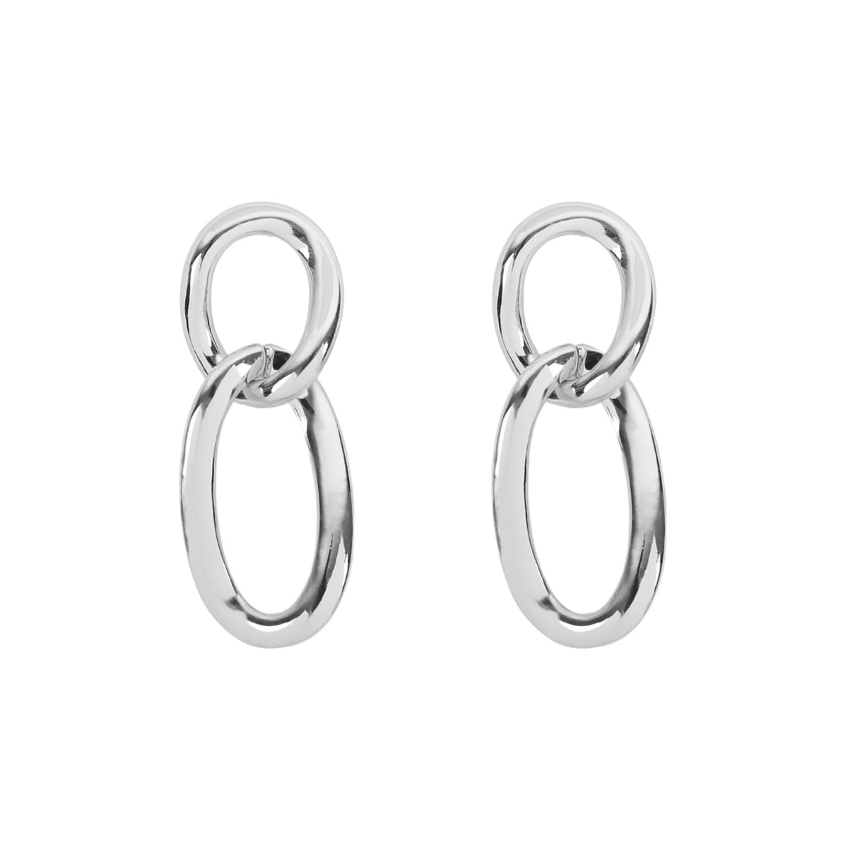 Oval Twist Wired Post Linked Earrings by DOBBI in various colors, showcasing their elegant design and 1.5-inch drop length.