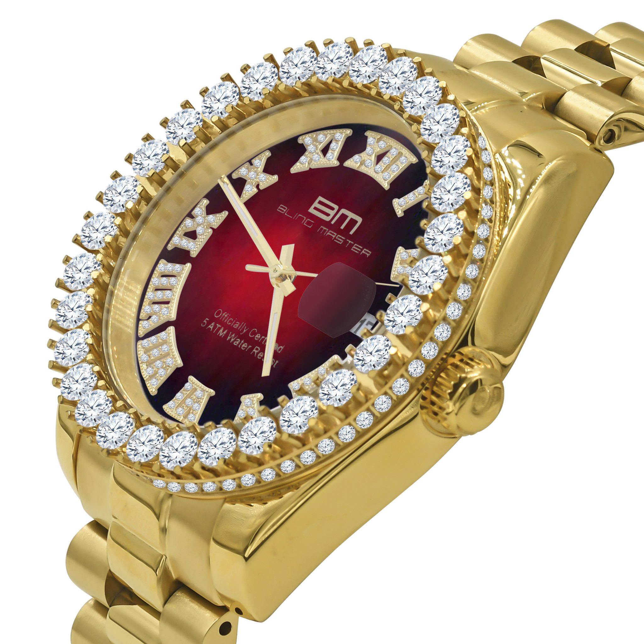 OVERLORD Steel CZ Watch featuring cubic zirconia embellishments and stainless steel construction, showcasing elegance and durability.