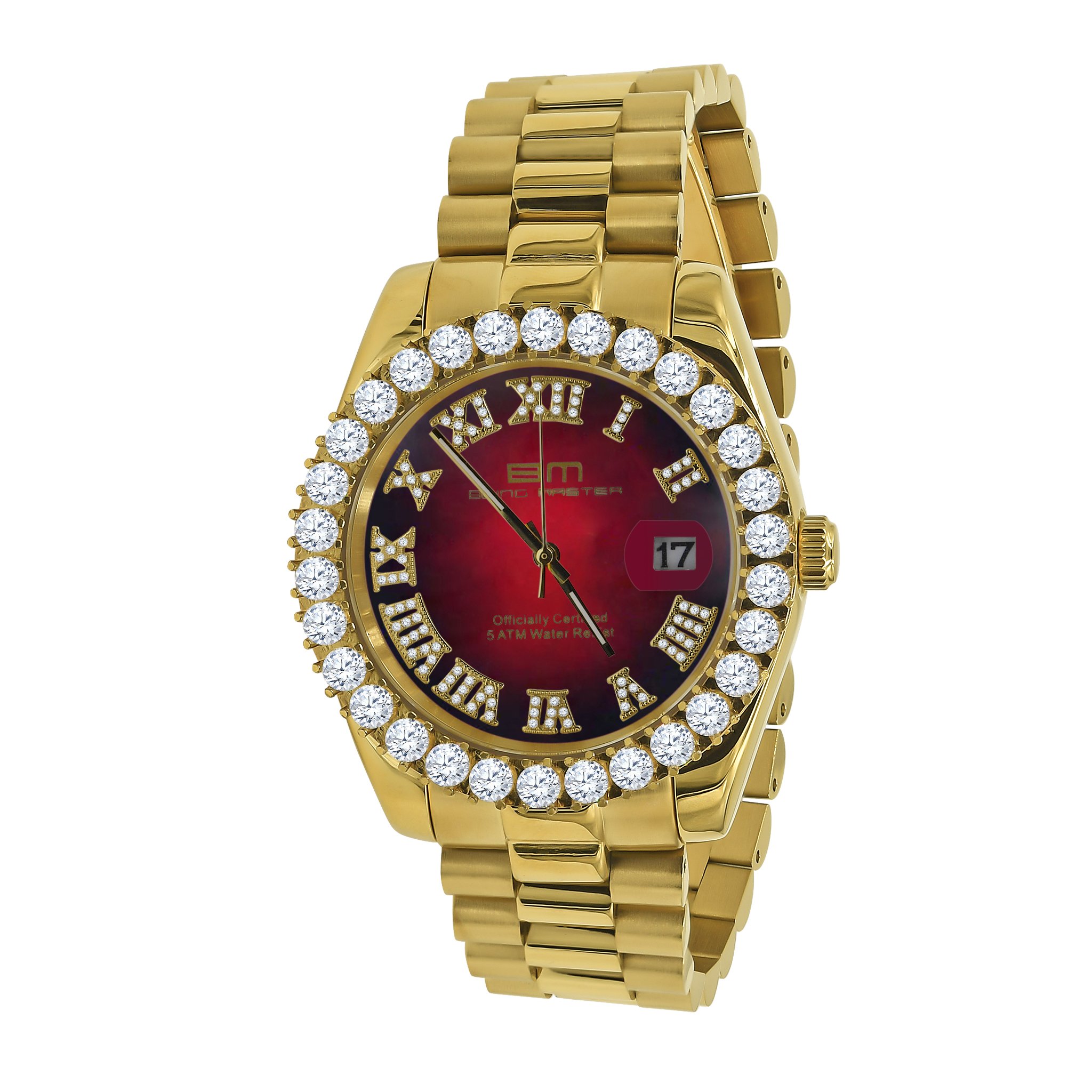OVERLORD Steel CZ Watch featuring cubic zirconia embellishments and stainless steel construction, showcasing elegance and durability.