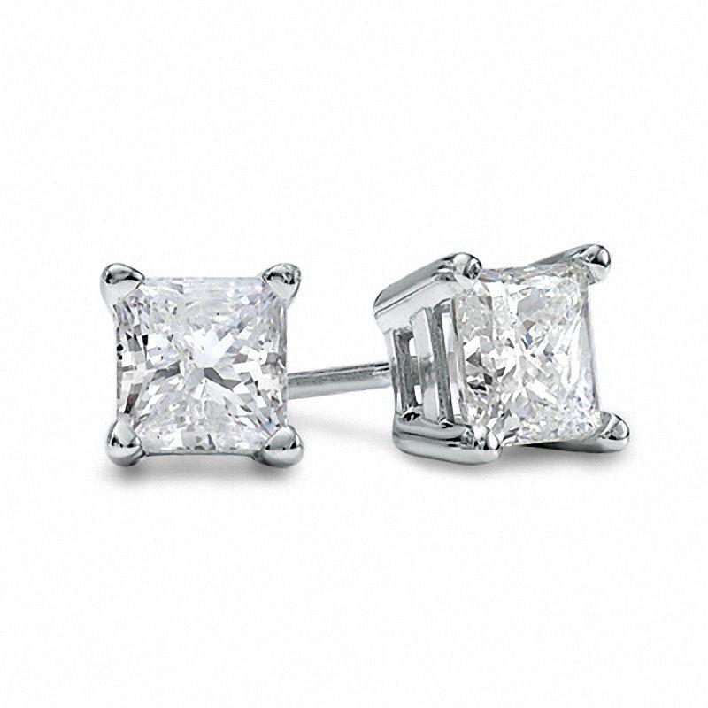 PALAZO Princess Cut CZ Stud earrings showcasing elegant princess cut design with sparkling cubic zirconia stones.