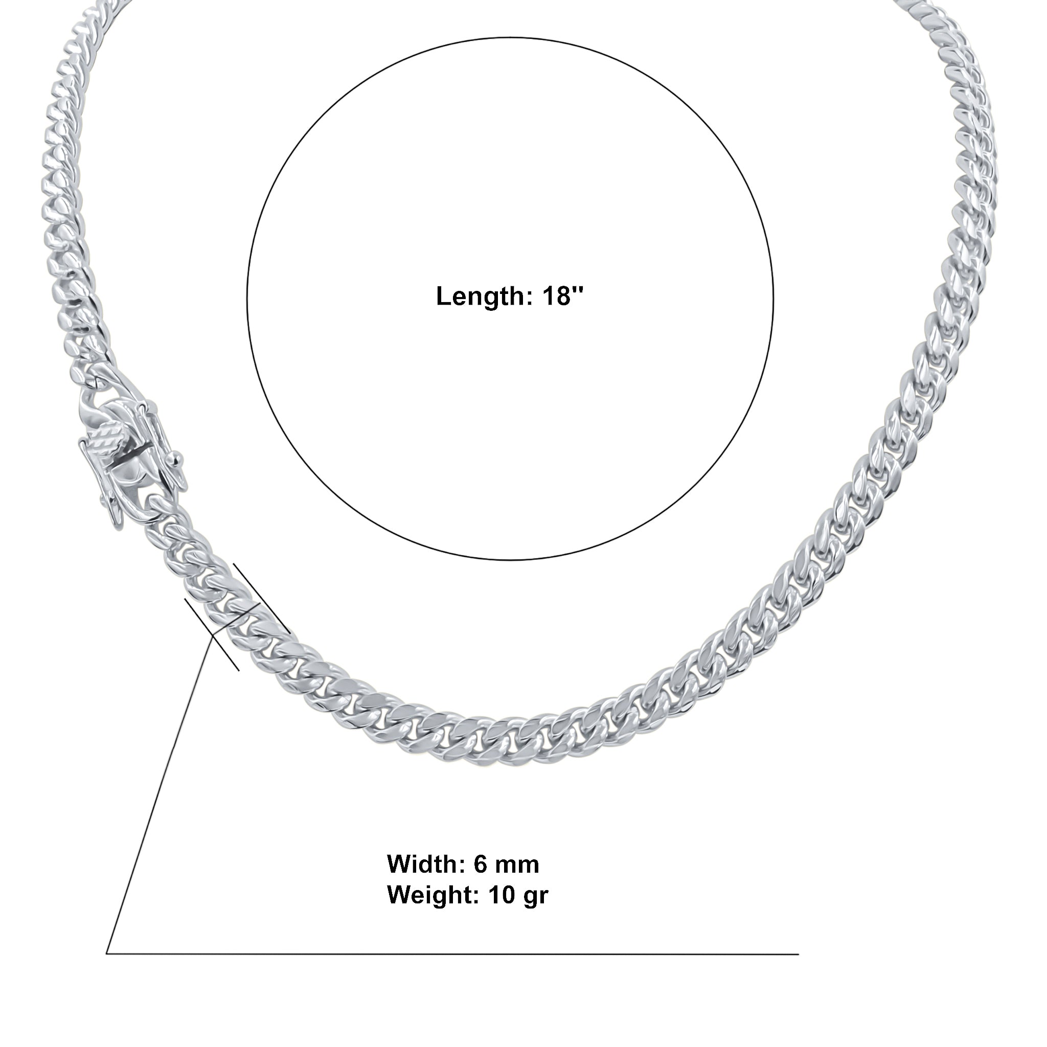 PARADISIACAL 6MM Chain featuring a sturdy locking clasp and high polish finish, crafted from solid steel.