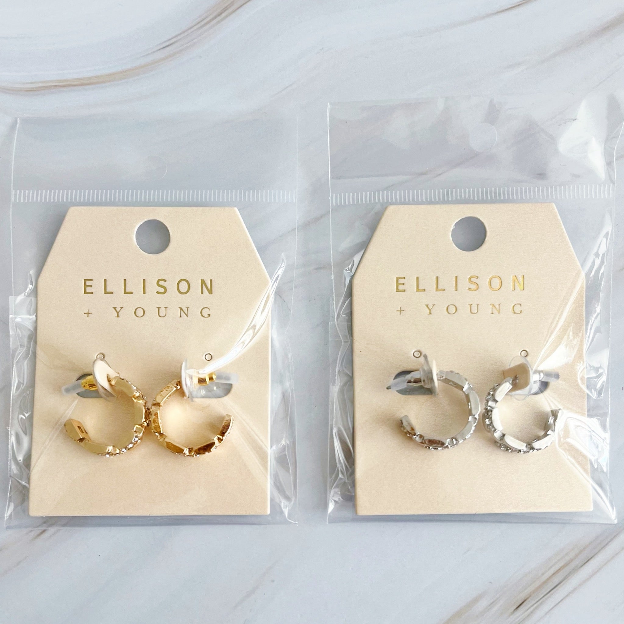 Elegant Pave Huggie Hoop Earrings with sparkling pave detailing, designed for comfort and style.