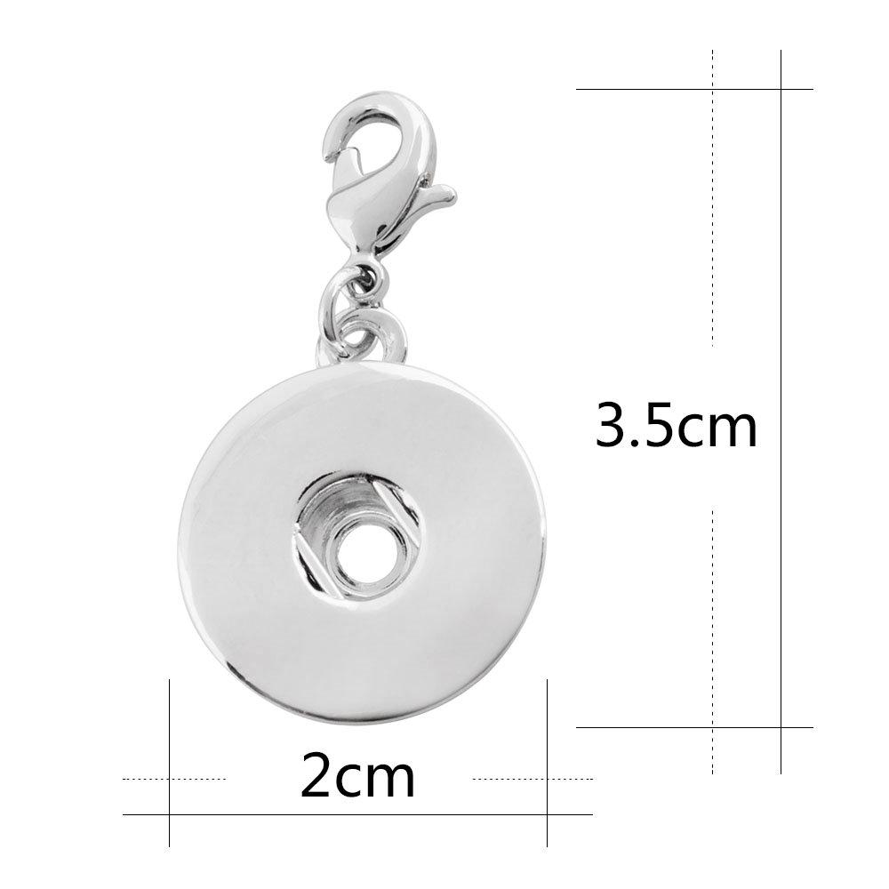 Studio66 Simple Snap Charm Pendant with an 18" rolo chain, showcasing customizable snap charms for personalized jewelry.