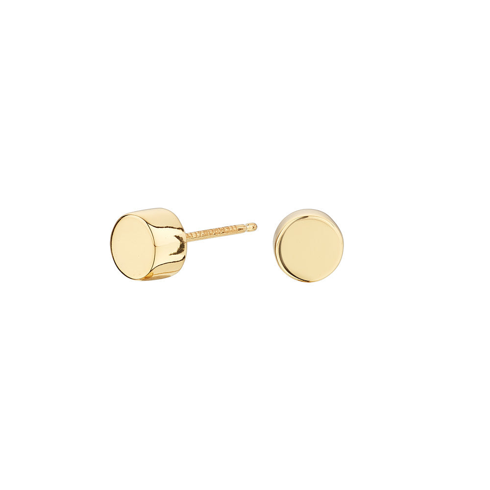 Pendientes Cube Círculo Bañado en Oro, diseño geométrico elegante en plata y oro, perfectos para cualquier ocasión.