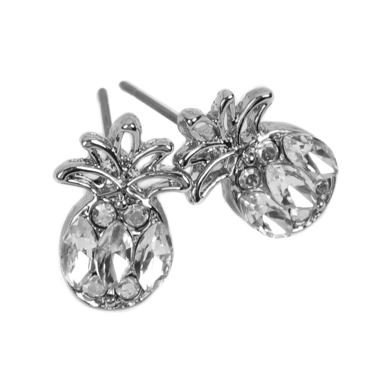 Colorful Pineapple Rhinestone Post Stud Earrings by DOBBI, featuring sparkling rhinestones and a fun pineapple design.