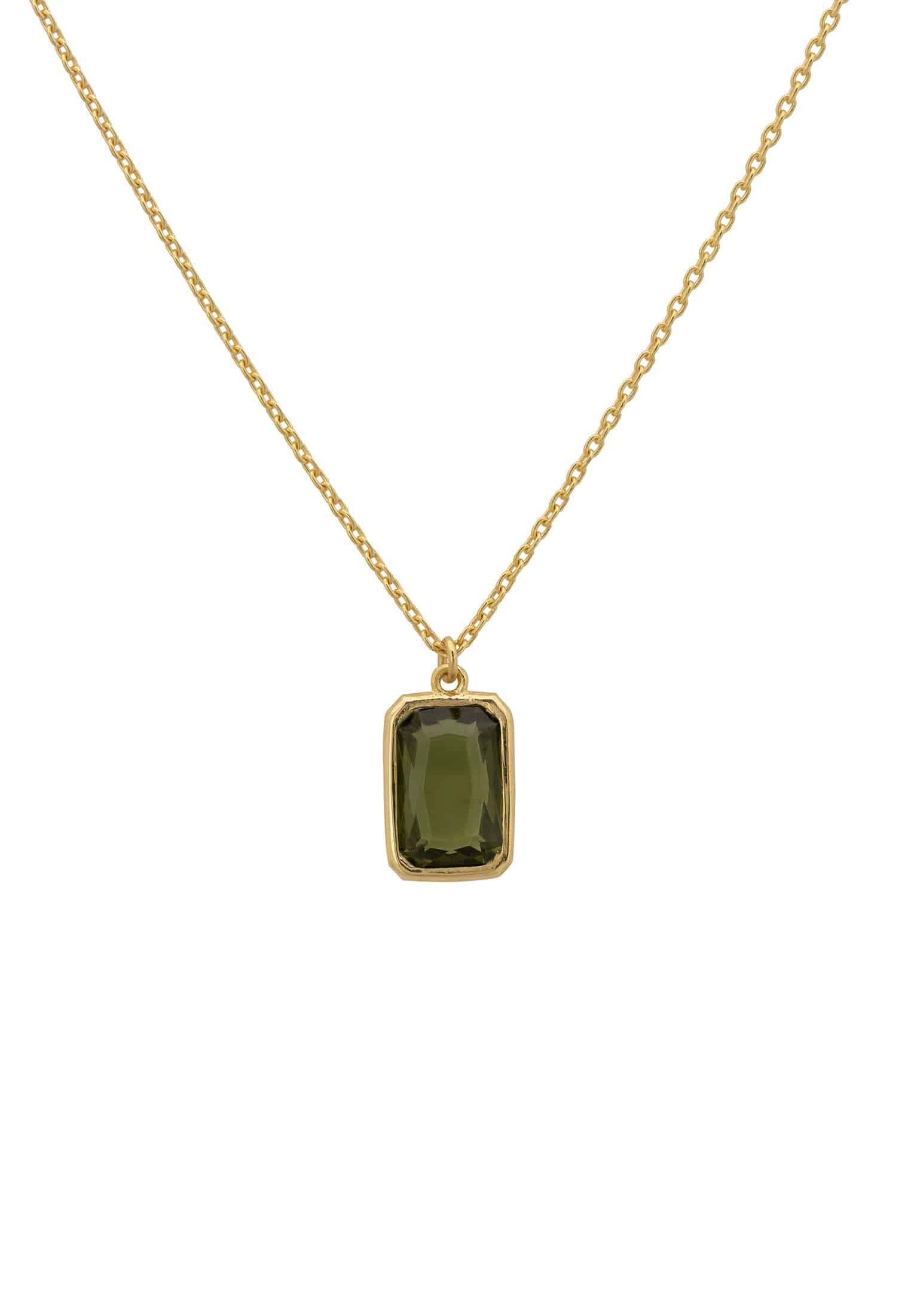 Portofino Necklace featuring a vibrant peridot gemstone set in gold-plated sterling silver, elegantly designed for stylish wear.
