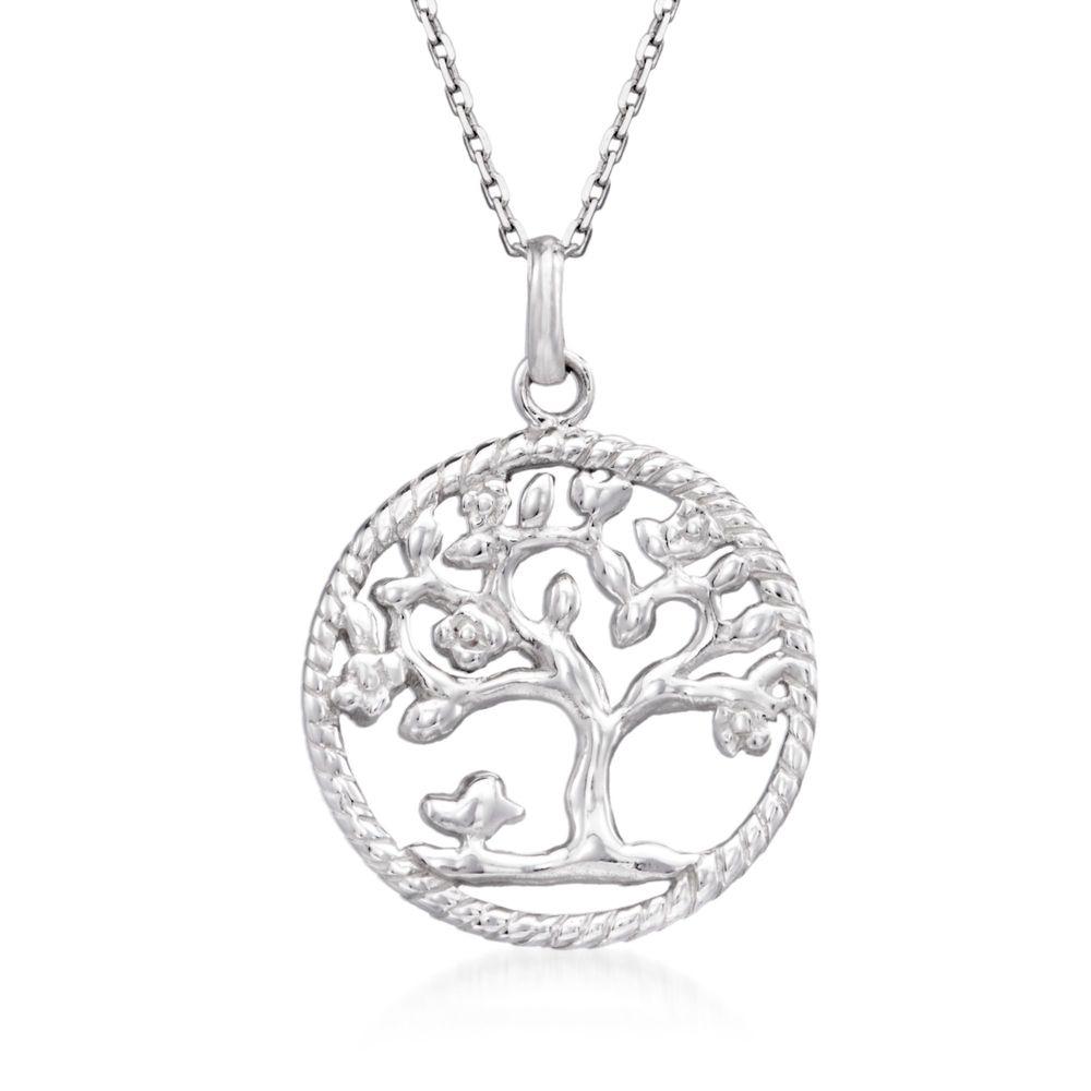Elegant Praying to the Tree of Life Necklace in 18K white gold plating, featuring a delicate Tree of Life pendant and a comfortable fit.