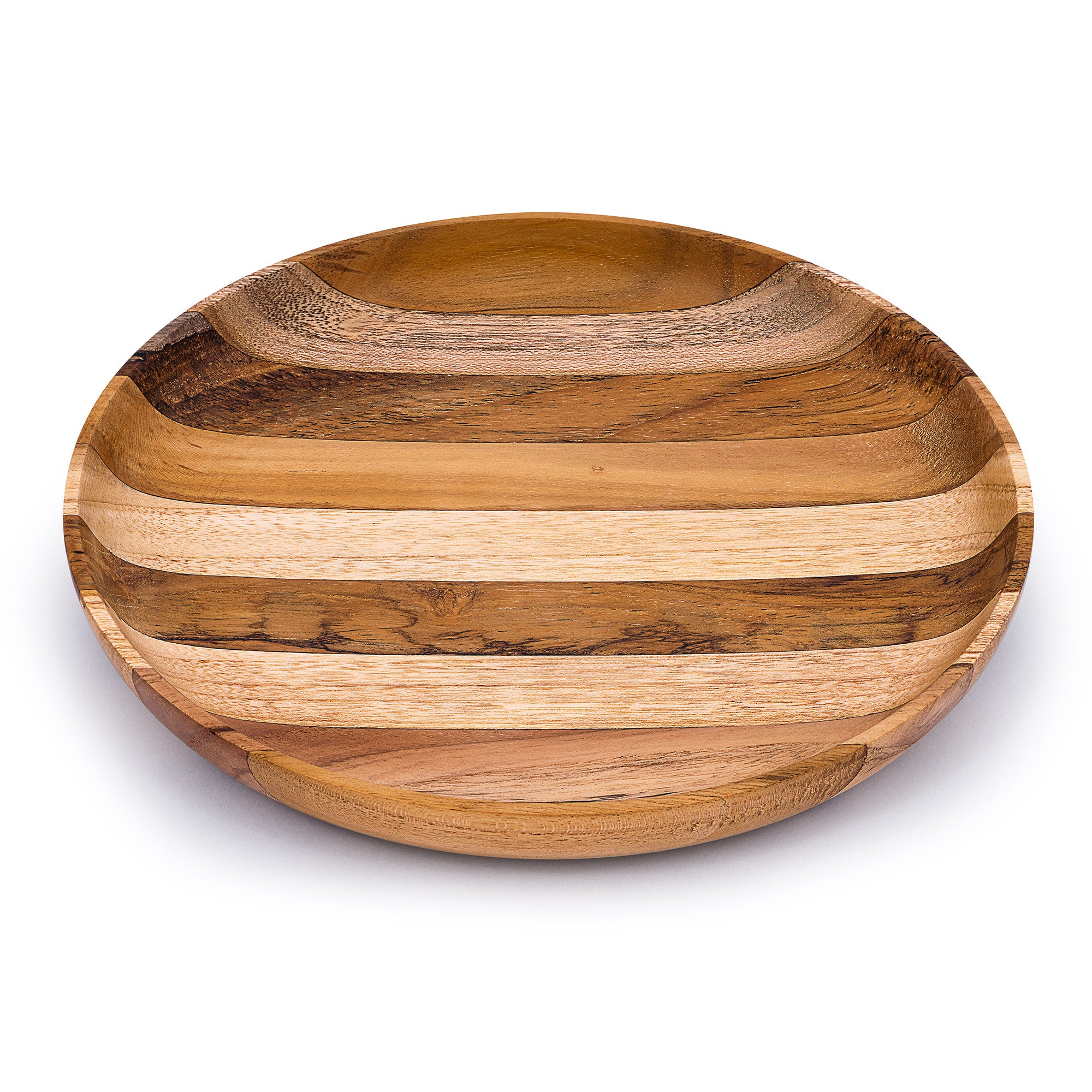 Premium Upcycled End Grain Wooden Serving Plate showcasing unique patterns and rich wood grain, handcrafted from reclaimed hardwoods.